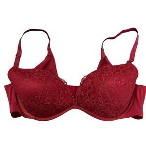 TORRID CURVE RED DEEP V PLUNGE LACE 360 BACK SMOOTHING BRA 40C